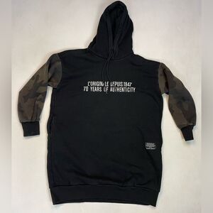 Palladium Pullover Hoodie Dress Women Medium Black Camo Sleeves